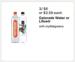 Walgreens Gatorade Water or Lifewtr offer
