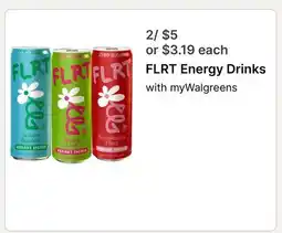 Walgreens FLRT Energy Drinks offer