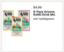 Walgreens 6-Pack Arizona RxMD Drink Mix offer