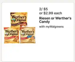 Walgreens Riesen or Werther's Candy offer