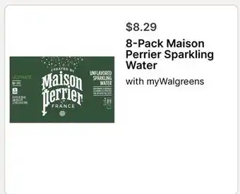 Walgreens 8-Pack Maison Perrier Sparkling Water offer
