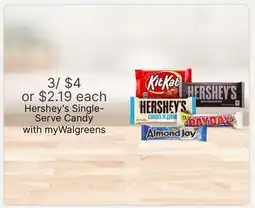 Walgreens Hershey's Single-Serve Candy offer