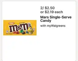 Walgreens Mars Single-Serve Candy offer