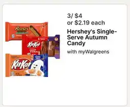 Walgreens Hershey's Single-Serve Autumn Candy offer