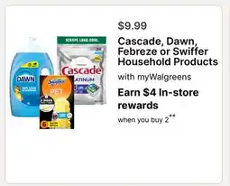 Walgreens Cascade, Dawn, Febreze or Swiffer Household Products offer
