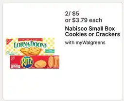 Walgreens Nabisco Small Box Cookies or Crackers offer