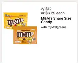 Walgreens M&M's Share Size Candy offer