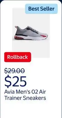 Walmart Avia Men's 02 Air Trainer Sneakers offer