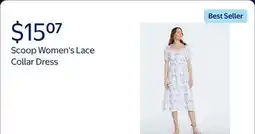 Walmart Scoop Women's and Women's Plus Lace Collar Dress offer
