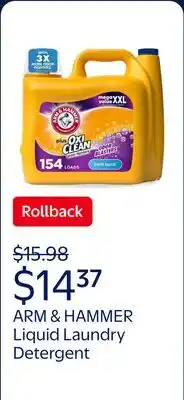 Walmart ARM & HAMMER Plus OxiClean with Odor Blasters Liquid Laundry Detergent, Fresh Burst offer