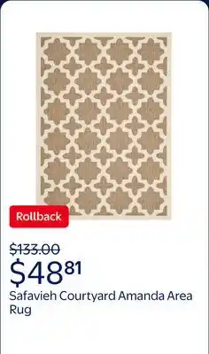 Walmart SAFAVIEH Courtyard Amanda Geometric Indoor/Outdoor Area Rug, 5'3 x 7'7, Brown/Bone offer