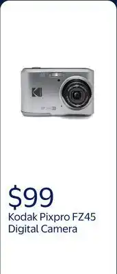 Walmart KODAK PIXPRO FZ45-SL (Silver) 4X Optical Friendly Zoom Digital Camera offer
