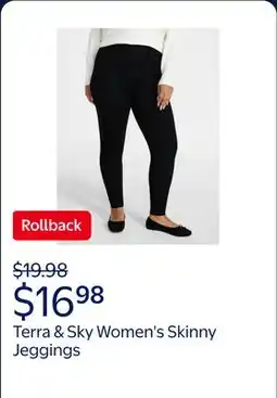Walmart Terra & Sky Women's Plus Size Pull On High Rise Skinny Jeggings, 28 Inseam, Sizes 0X-5X offer