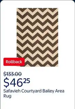 Walmart Safavieh Courtyard Bailey Chevron Indoor/Outdoor Area Rug, Dark Brown, 5'3 x 7'7 offer