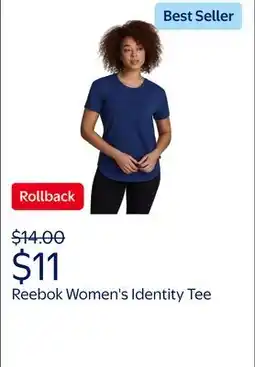 Walmart Reebok Women's Identity Short Sleeve Tee offer