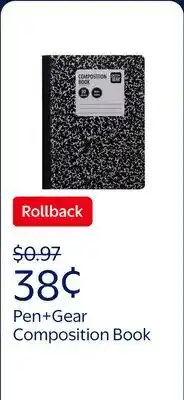 Walmart Pen+Gear Composition Book, Wide Ruled, 7.5x 9.75, Marble Design, Paper Cover offer