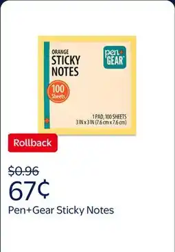 Walmart Pen+Gear Neon Orange Sticky Notes offer