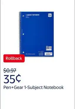 Walmart Pen+Gear College Ruled 1-Subject Notebook, 8 x 10.5, Blue, 70 Sheets offer
