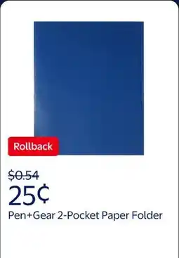 Walmart Pen+Gear Blue Letter Size 2-Pocket Paper Folder offer