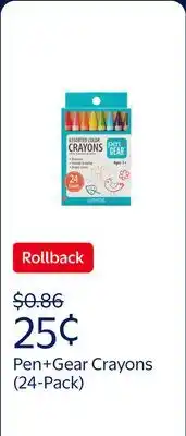 Walmart Pen+Gear 24 Count Assorted Color Crayons Set offer