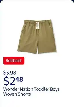 Walmart Wonder Nation Toddler Boys Woven Shorts, Sizes 18M-5T offer