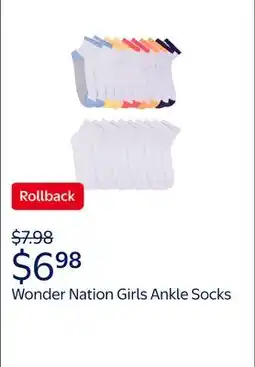 Walmart Wonder Nation Girls Cushioned Ankle Socks offer