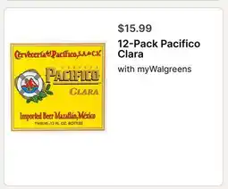 Walgreens 12-Pack Pacifico Clara offer