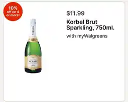 Walgreens Korbel Brut Sparkling, 750ml offer