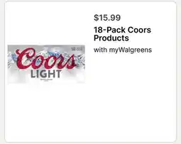 Walgreens 18-Pack Coors Products offer