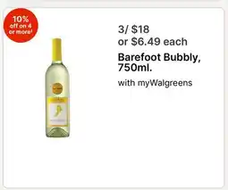 Walgreens Barefoot Bubbly, 750ml offer
