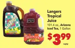 Vallarta Supermarkets Langers Tropical Juice offer