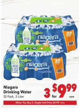 Vallarta Supermarkets Niagara Drinking Water offer