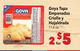 Vallarta Supermarkets Goya Tapa Empanadas Criolla y Hojaldrada offer