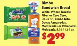 Vallarta Supermarkets Bimbo Sandwich Bread offer