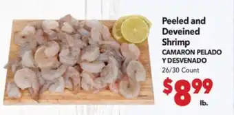 Vallarta Supermarkets Peeled and Deveined Shrimp / CAMARON PELADO Y DESVENADO offer