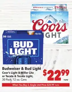 Vallarta Supermarkets Budweiser & Bud Light offer