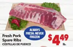 Vallarta Supermarkets Fresh Pork Spare Ribs/COSTILLAS DE PUERCO offer