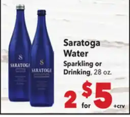 Vallarta Supermarkets Saratoga Water offer