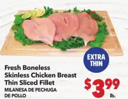 Vallarta Supermarkets Fresh Boneless Skinless Chicken Breast Thin Sliced Fillet / MILANESA DE PECUGHIA DE POLLO offer