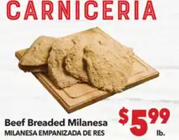 Vallarta Supermarkets Beef Breaded Milanesa / MILANESA EMPAÑIZADA DE RES offer