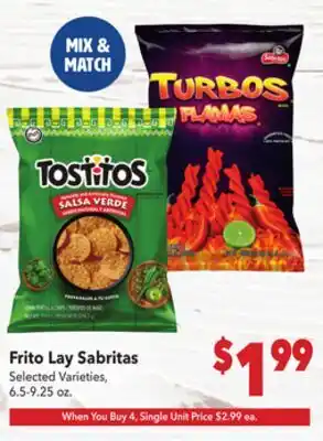 Vallarta Supermarkets Frito Lay Sabritas offer