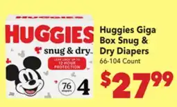 Vallarta Supermarkets Huggies Giga Box Snug & Dry Diapers offer