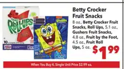 Vallarta Supermarkets Betty Crocker Fruit Snacks offer