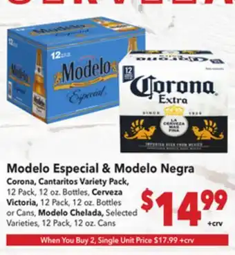 Vallarta Supermarkets Modelo Especial & Modelo Negra offer