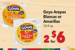 Vallarta Supermarkets Goya Arepas Blancas or Amarillas offer