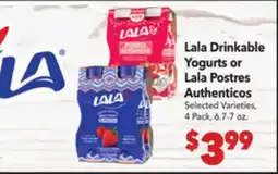 Vallarta Supermarkets Lala Drinkable Yogurts or Lala Postres Authenticos offer