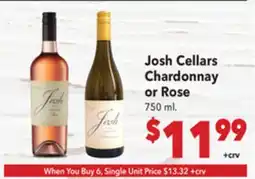 Vallarta Supermarkets Josh Cellars Chardonnay or Rose offer
