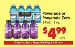 Vallarta Supermarkets Powerade or Powerade Zero offer