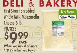 Smart & Final First Street Shredded Whole Milk Mozzarella Cheese offer