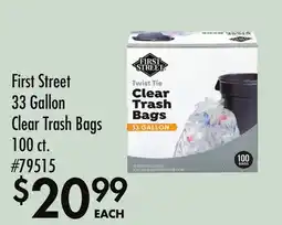 Smart & Final First Street 33 Gallon Clear Trash Bags offer